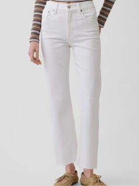 Women’s High-Rise Straight Off-White Jeans by Gap Size 4